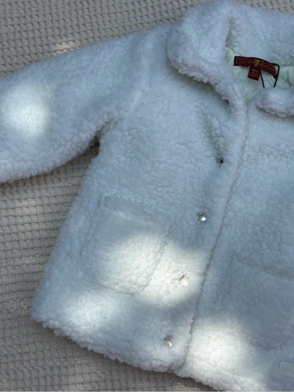 7 For All Mankind 18m White Sherpa Jacket